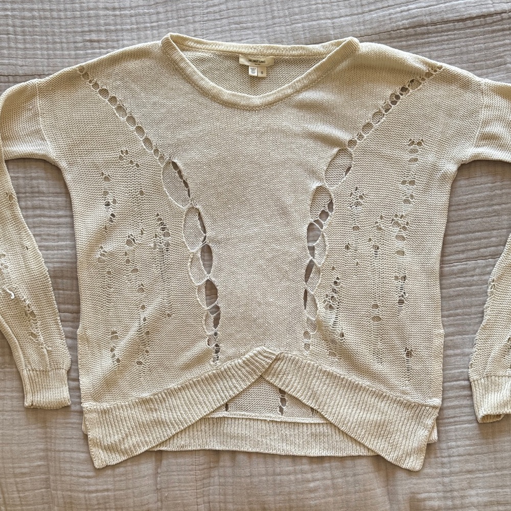 Helmut Lang Cream Sweater with Pointelle Holes - Picture 6 of 14